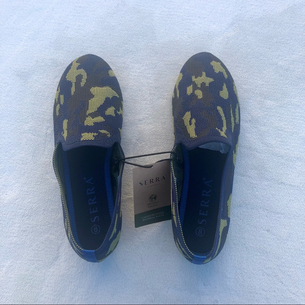 Recycled Camo Shoes Print Flats Size 8 NWT blue green - Picture 8 of 8